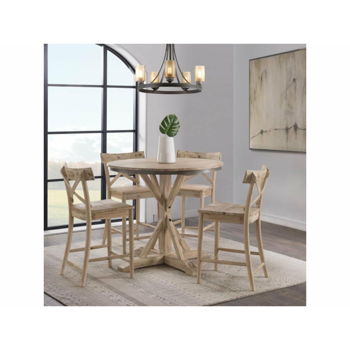 Elements Callista Rustic X-Back Counter Height Stool - Image 2