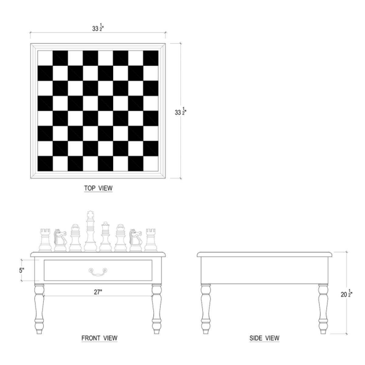 Logan Table 2 Drawer w/ Chess Set - Image 4