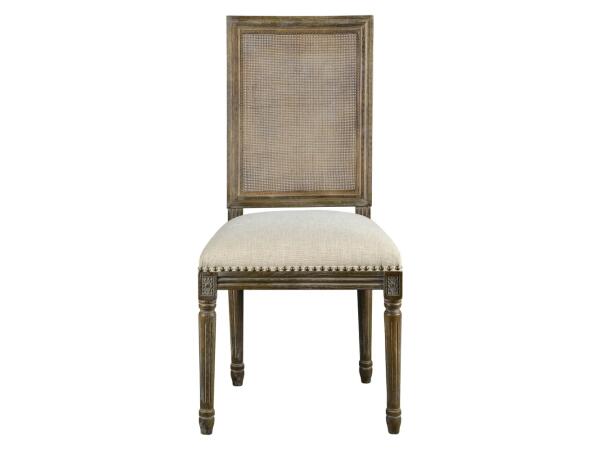 Square Maxwell Side Chair W/ Cane(French Linen) Chairs & Benches Forty West Design Square Maxwell Side Chair W/ Cane(French Linen) Chairs & Benches Forty West Design