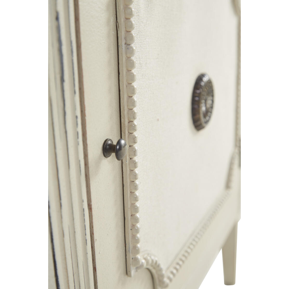 Linen & Beaded Front End Table - Image 4