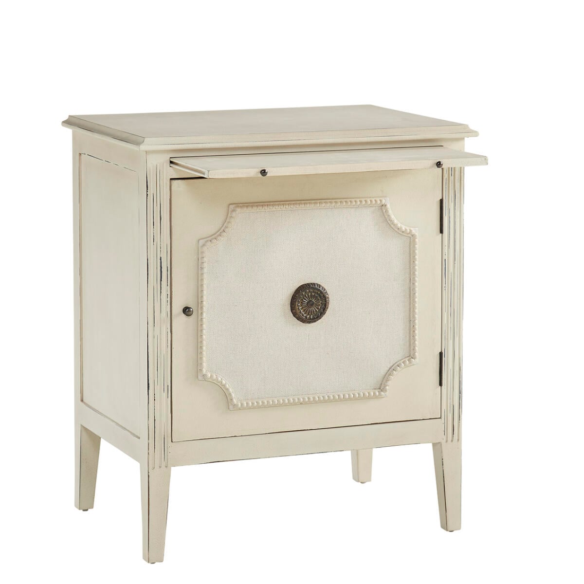 Linen & Beaded Front End Table - Image 2