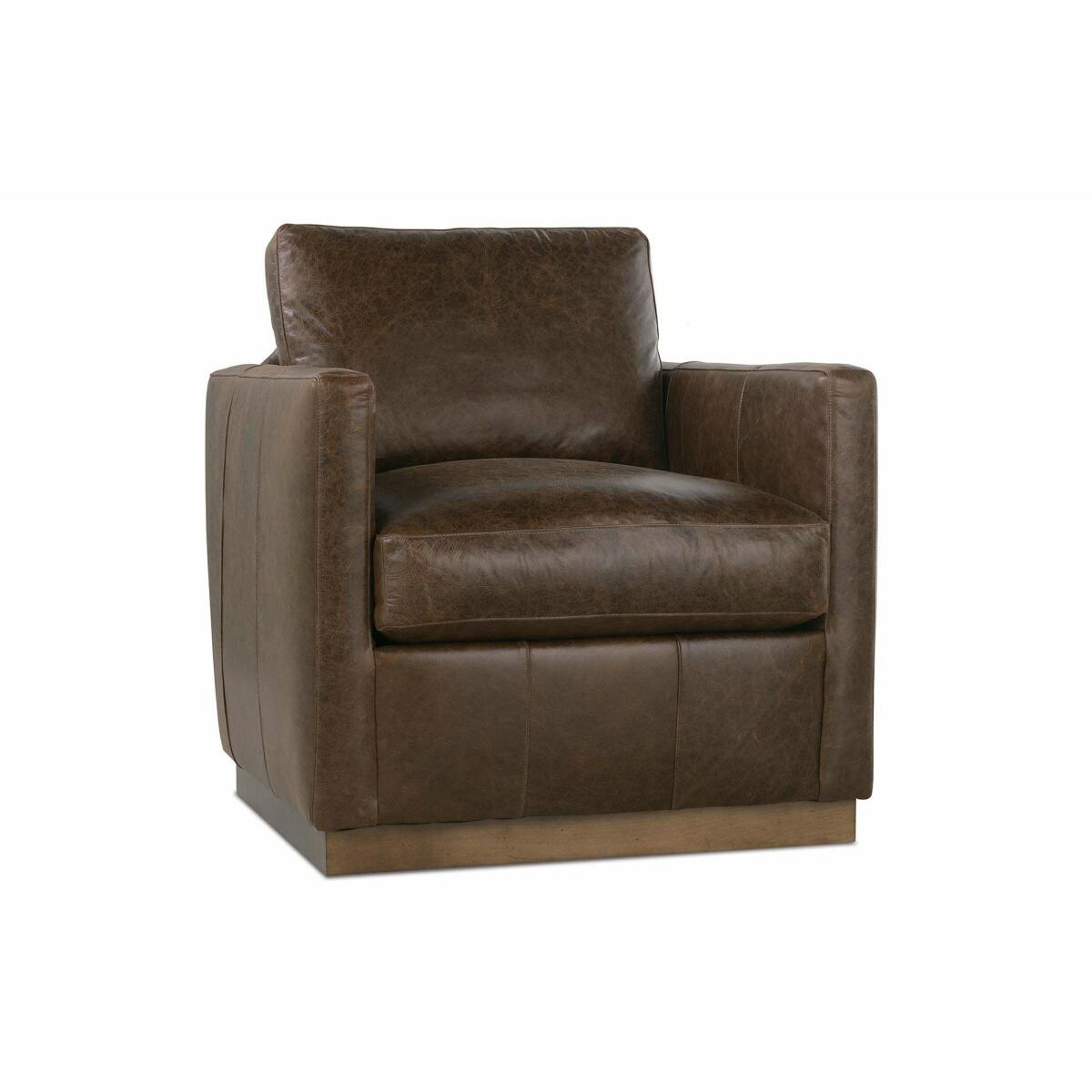 Allie Leather Swivel Chair - Image 2
