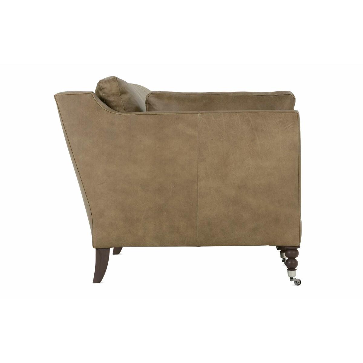 Madeline 90" Express Mushroom Leather Sofa - Image 3