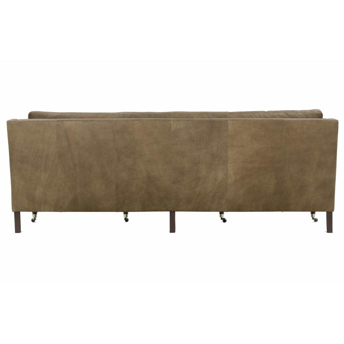 Madeline 90" Express Mushroom Leather Sofa - Image 4
