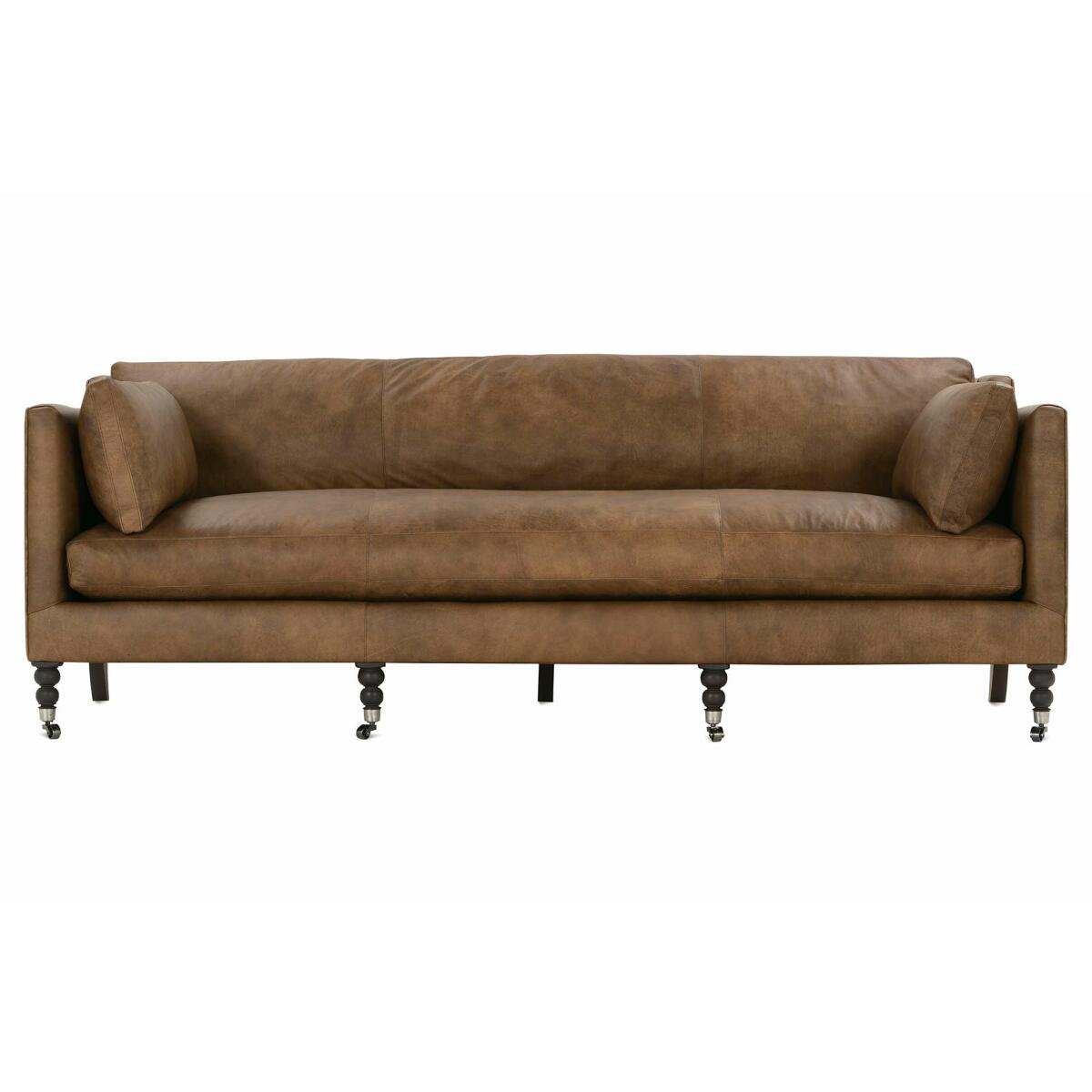 Madeline 90" Express Cocoa Leather Sofa - Image 2