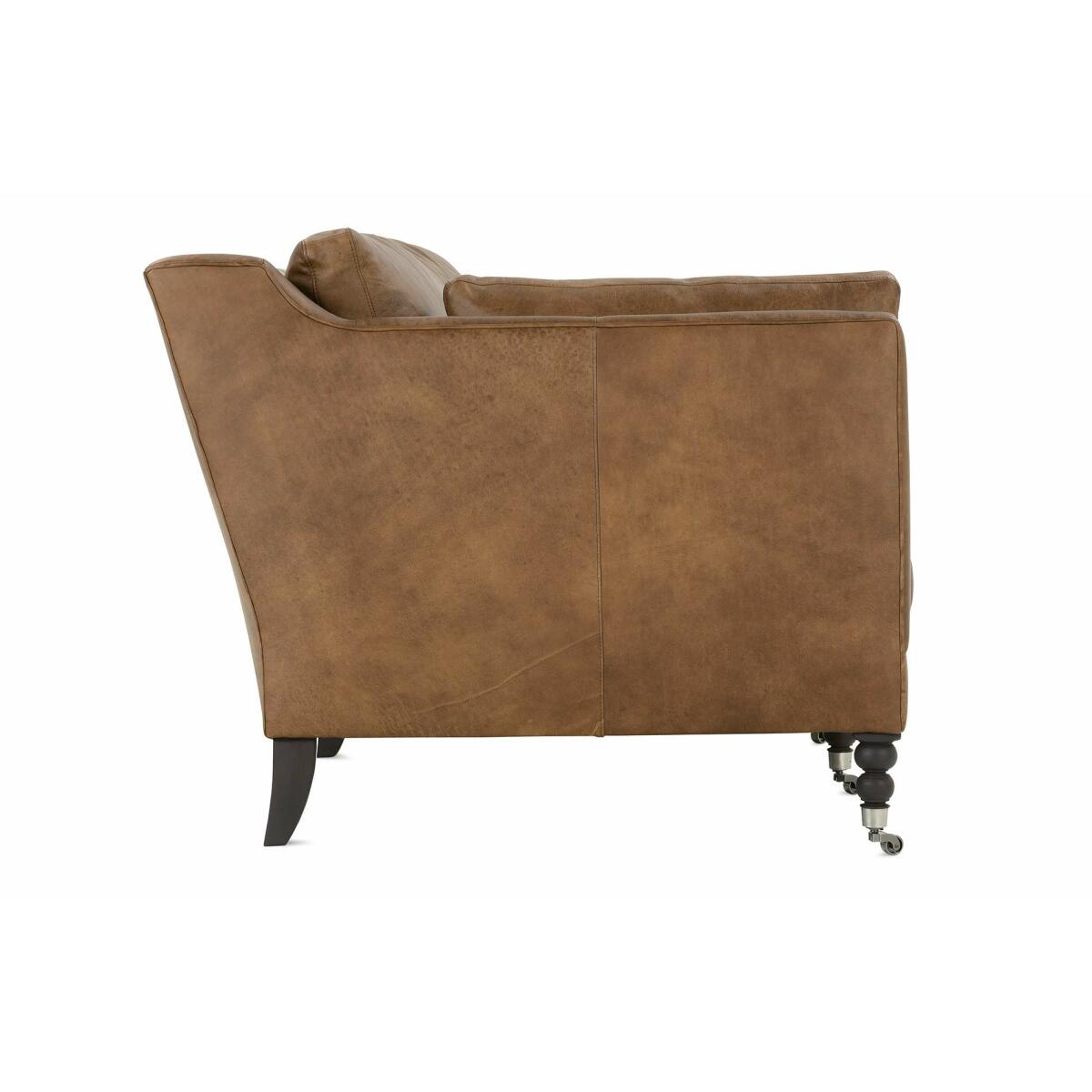 Madeline 90" Express Cocoa Leather Sofa - Image 3