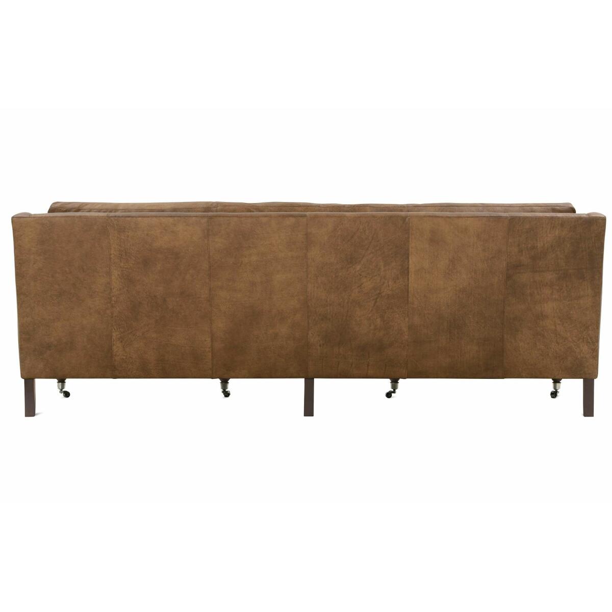 Madeline 90" Express Cocoa Leather Sofa - Image 4