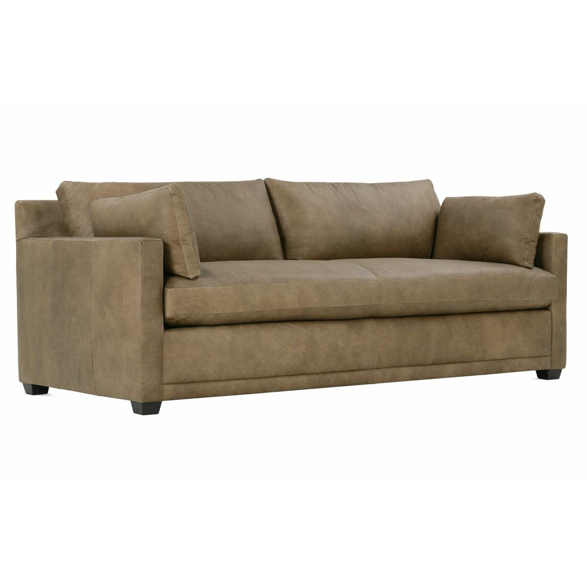 Sylvie 88" Express Mushroom Leather Sofa - Image 2