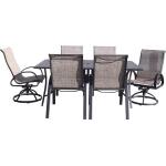 Portside 7 pc 72” Rectangle DiningSet with Wicker Swivel Rockers