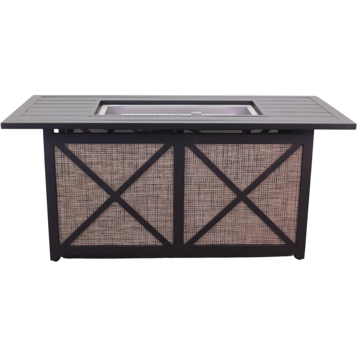 Portside Square Firepit – Slat Top with 18 lbs of Amber Fire Glass Sling Base - Image 3