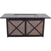 Portside Square Firepit – Slat Top with 18 lbs of Amber Fire Glass Sling Base - Image 3