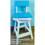 Swivel Saddle Chair with Back Bar Height
