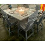 60" Square Fire Table Chat Height