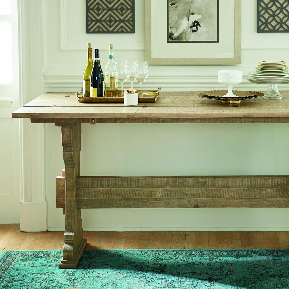 Hidden Treasures Trestle Flip Top Table - Image 2