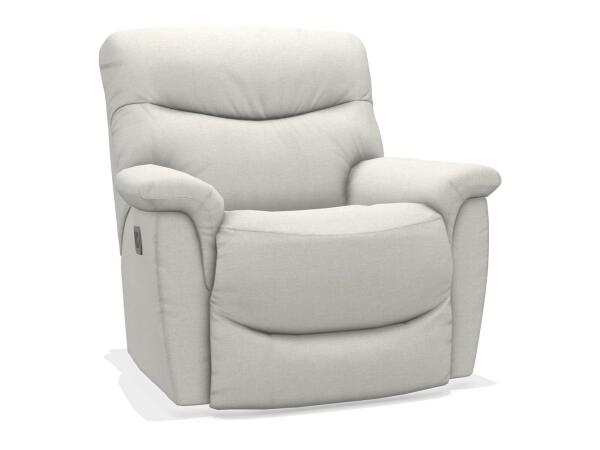 James Power Rocking Recliner w/ Headrest & Lumbar Recliners Customizable James Power Rocking Recliner w/ Headrest & Lumbar Recliners Customizable