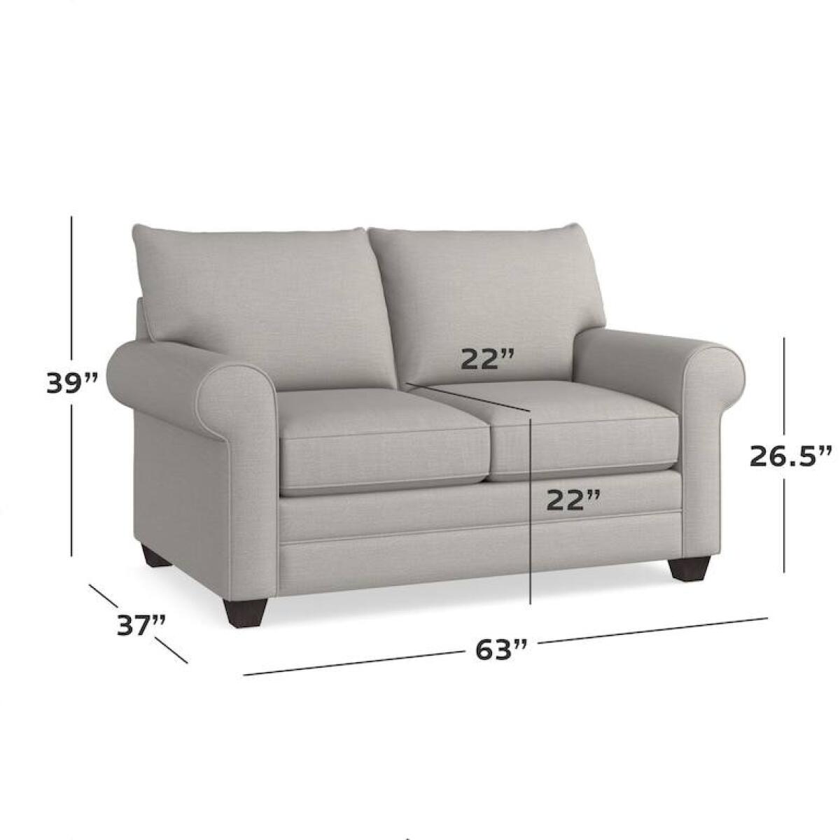 Alexander 63" Roll Arm Sofa - Image 3