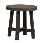 Modern Farmhouse Splay Leg Round End Table in Brown
