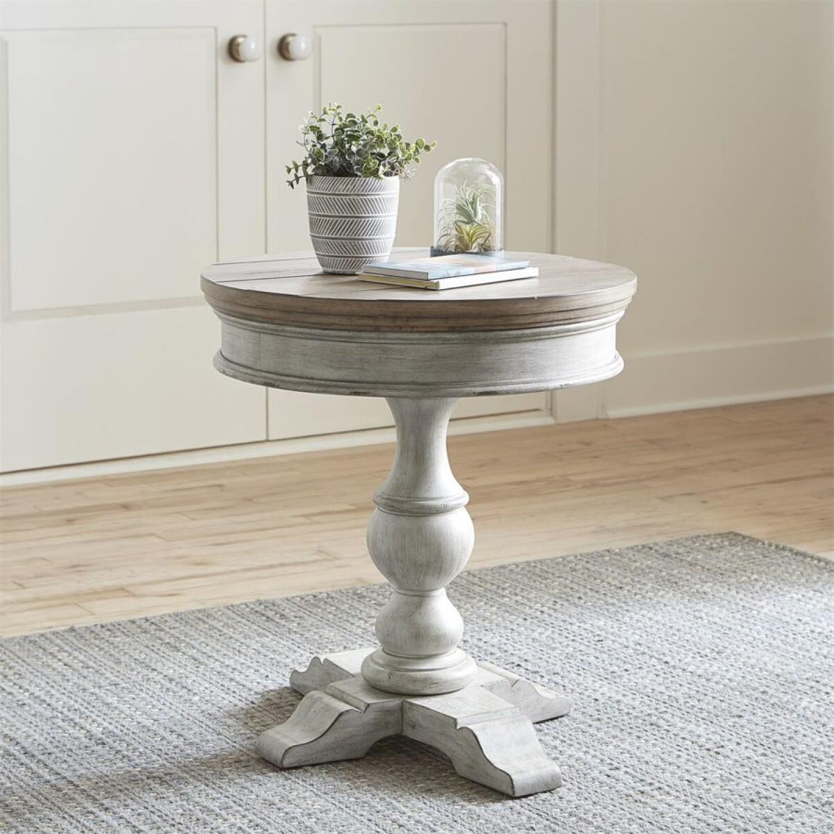 Heartland Round Pedestal Chair Side Table - Image 2