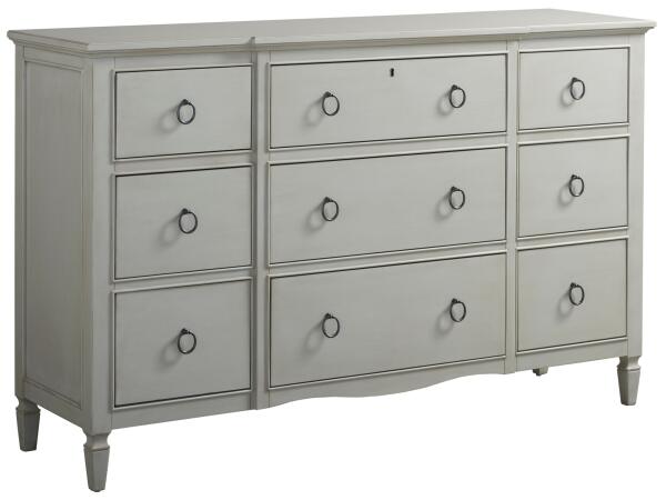 Summer Hill French Grey Nine Drawer Dresser - Image 2