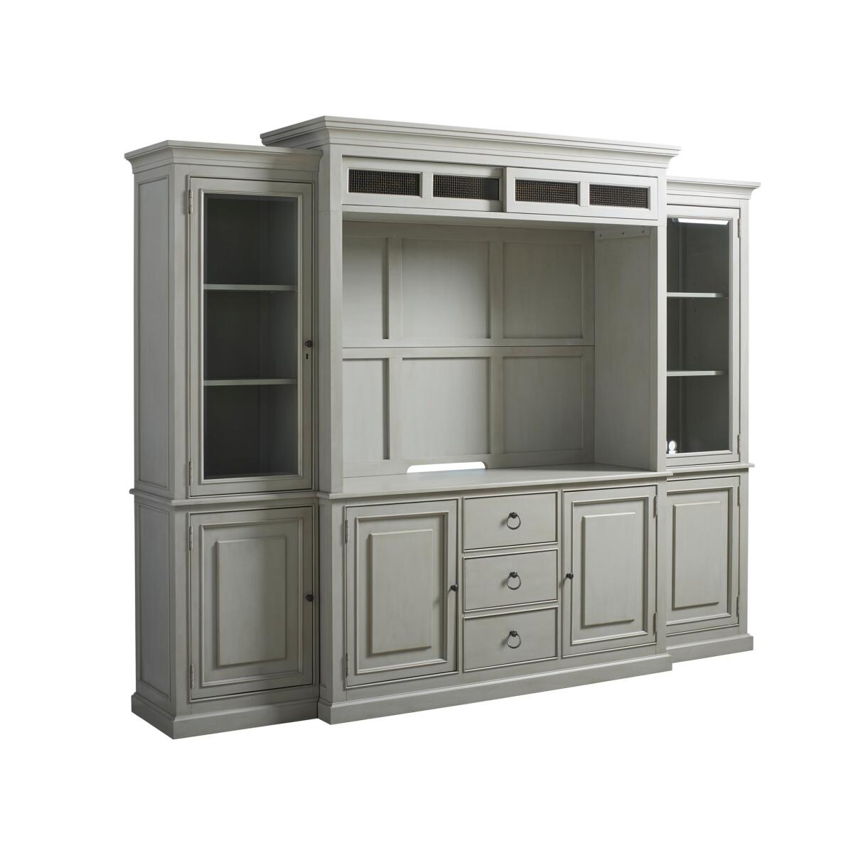 Summer Hill - French Gray Entertainment Console With Hutch - Image 2