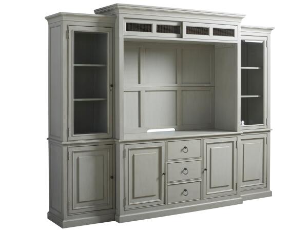 Summer Hill - French Gray Entertainment Console With Hutch - Image 2