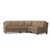 Benchmade Motion 4 Piece Reclining Leather L-Shaped Sectional