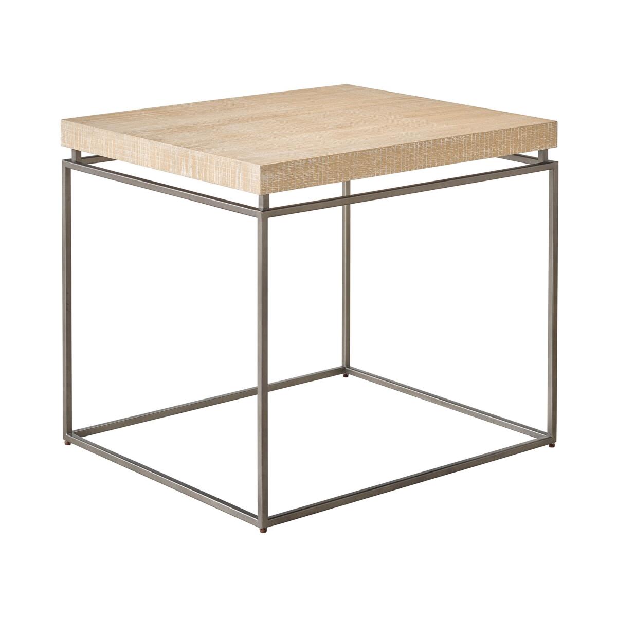 Modern Farmhouse End Table Rustic Natural Oak - Image 2