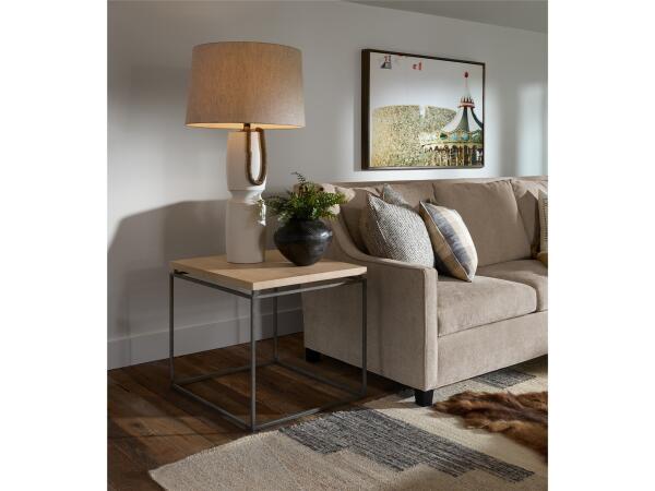 Modern Farmhouse End Table Rustic Natural Oak - Image 4