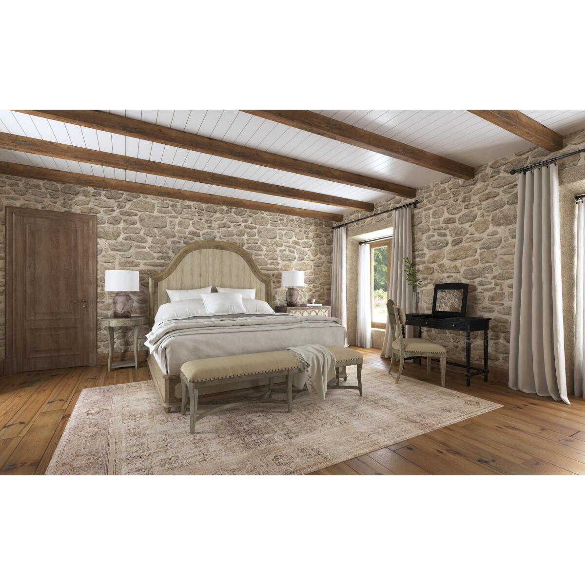 Alfresco Alfresco Lauro Queen Panel Bed with Metal - Image 4