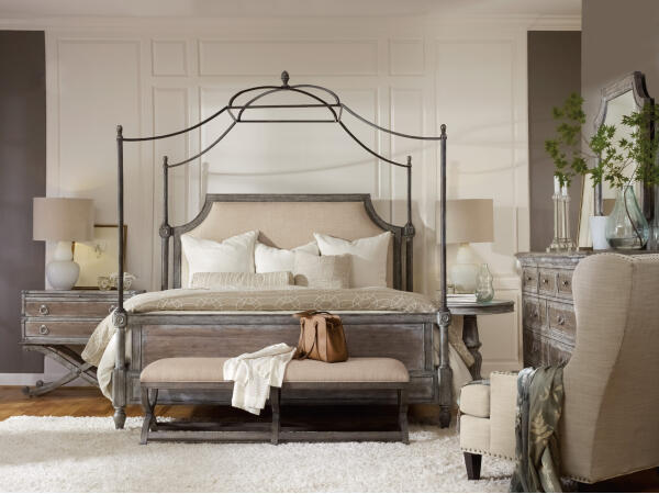 TruVintage King Fabric Upholstered Poster Bed - Image 2