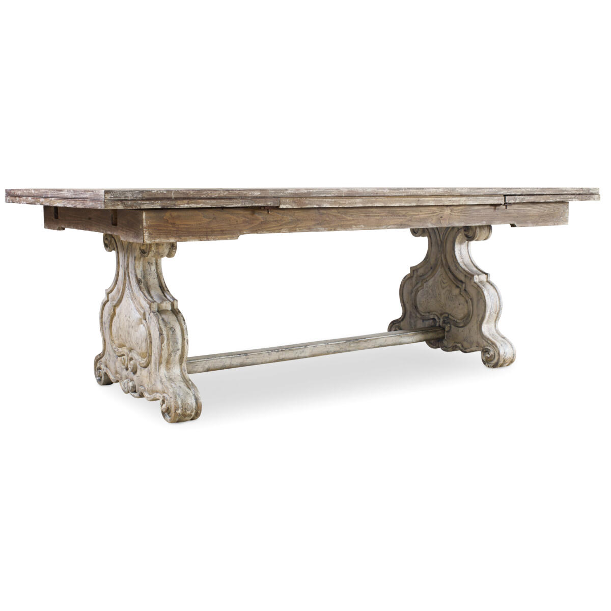 Chatelet Chatelet Refectory Rectangle Trestle Dining Table with Two 22” Leaves Chatelet Chatelet Refectory Rectangle Trestle Dining Table with Two 22'' Leaves - Image 1
