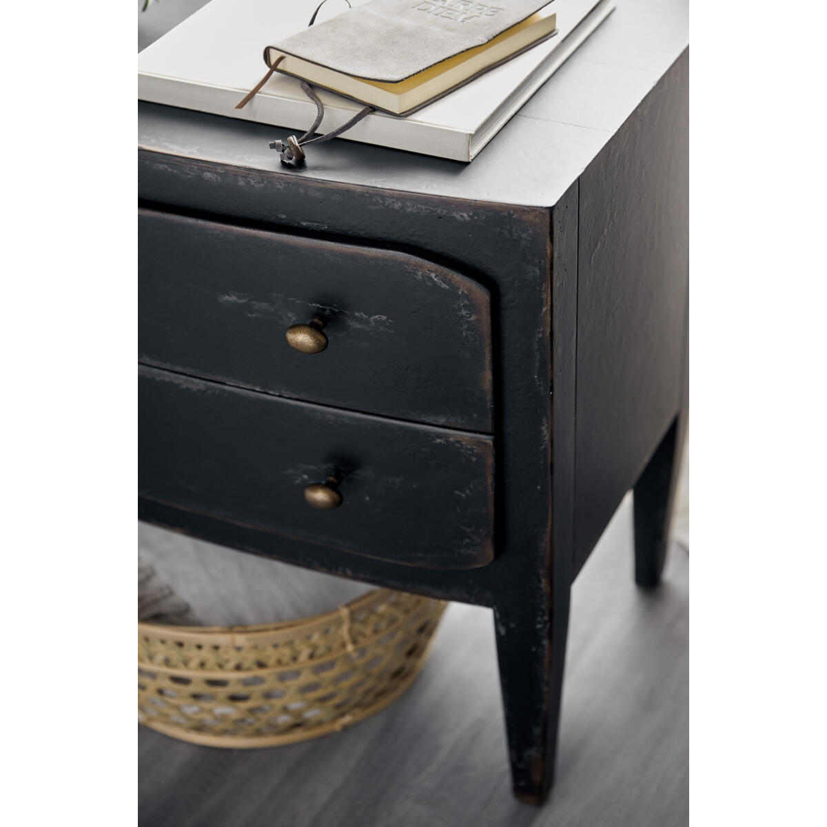 Ciao Bella Two-Drawer Nightstand- Black - Image 4