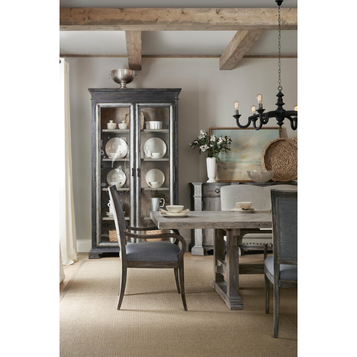 Beaumont Beaumont 84in Rectangular Dining Table w-2/22in Leaves - Image 6