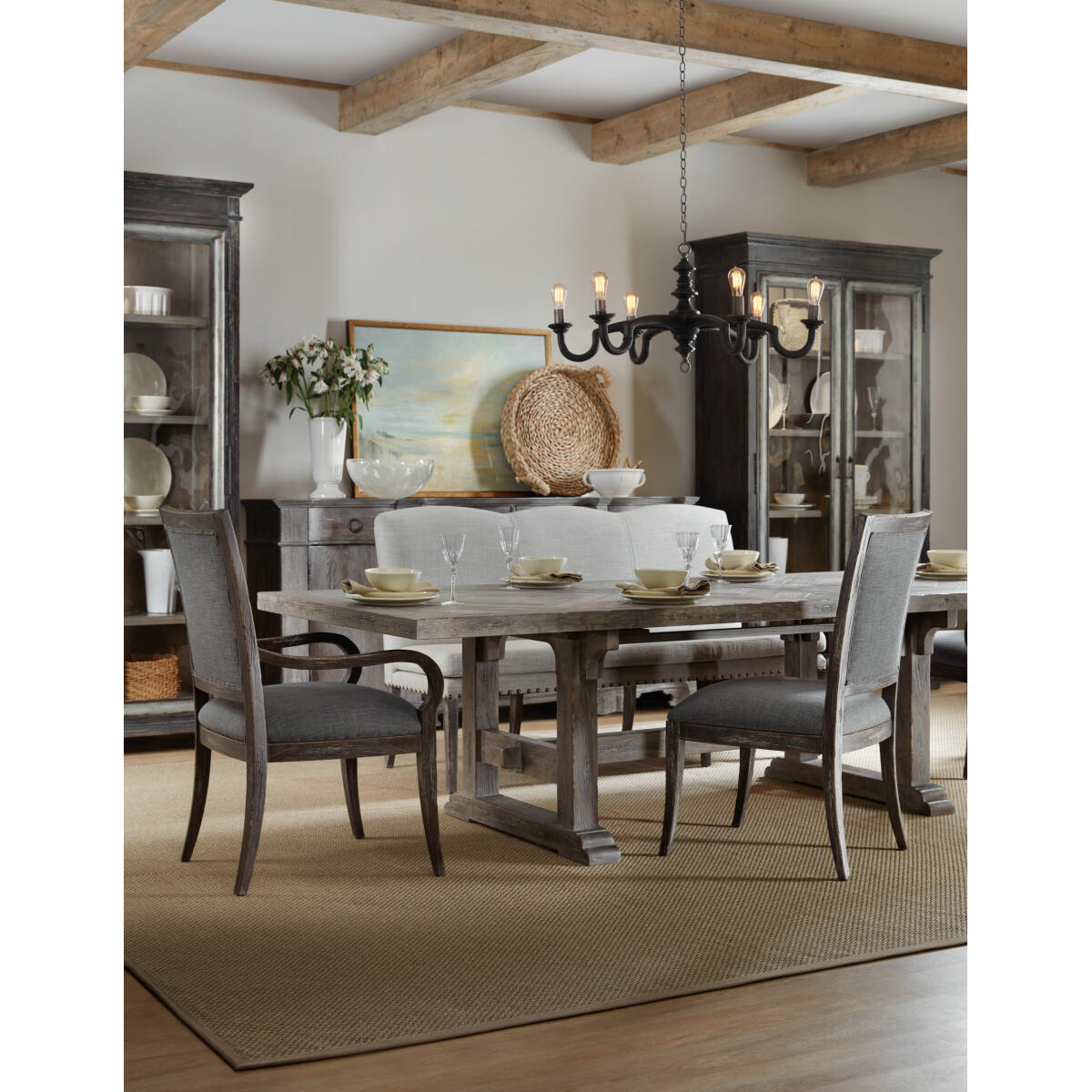 Beaumont Beaumont 84in Rectangular Dining Table w-2/22in Leaves - Image 2