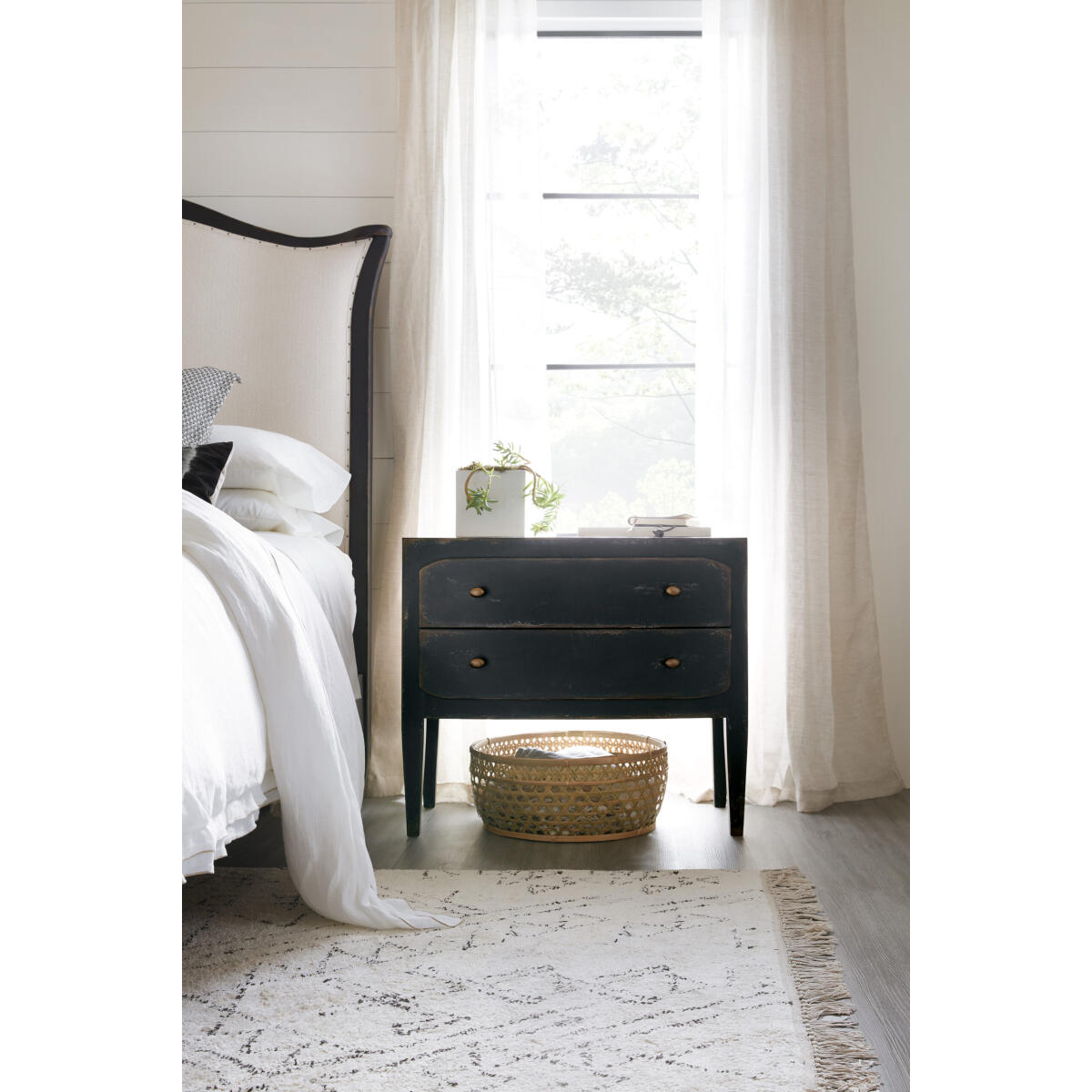 Ciao Bella Two-Drawer Nightstand- Black - Image 2