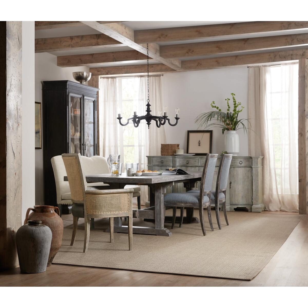 Beaumont Beaumont 84in Rectangular Dining Table w-2/22in Leaves - Image 7