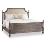 TruVintage King Fabric Upholstered Poster Bed