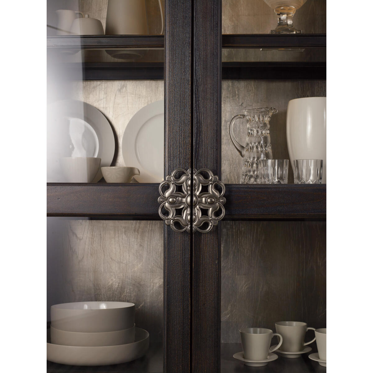 Sanctuary Sanctuary Glass Bunching Curio-Ebony Antiqued Oak - Image 3